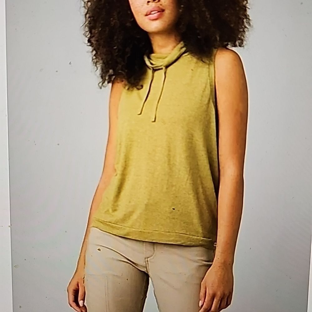 Prana Cozy Up Barmsee Tank‎ Top Hoodie Size xs Sleeveless Drawstring Cowl Neck